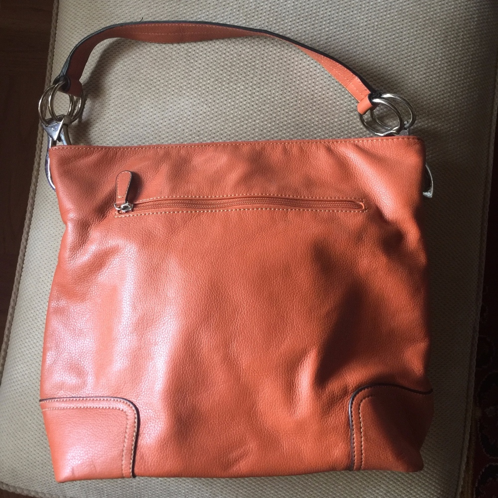 Candace Christian Orange Leather Handbag